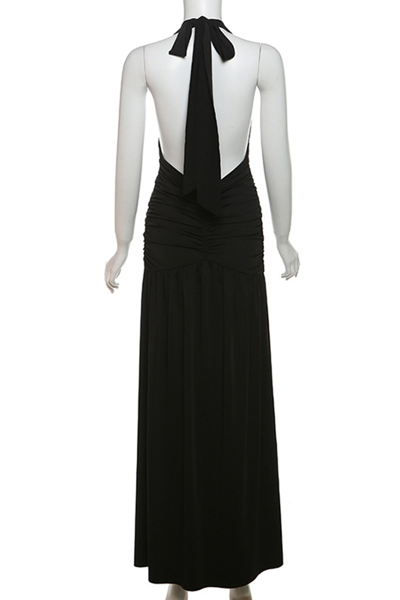 Isla - Sexy Solid Color Sleeveless Neck Dresses with Slit (3 Colors)