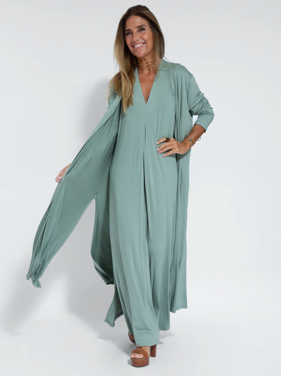Solana - Ensemble consisting of a long, figure-shaping dress and a vest