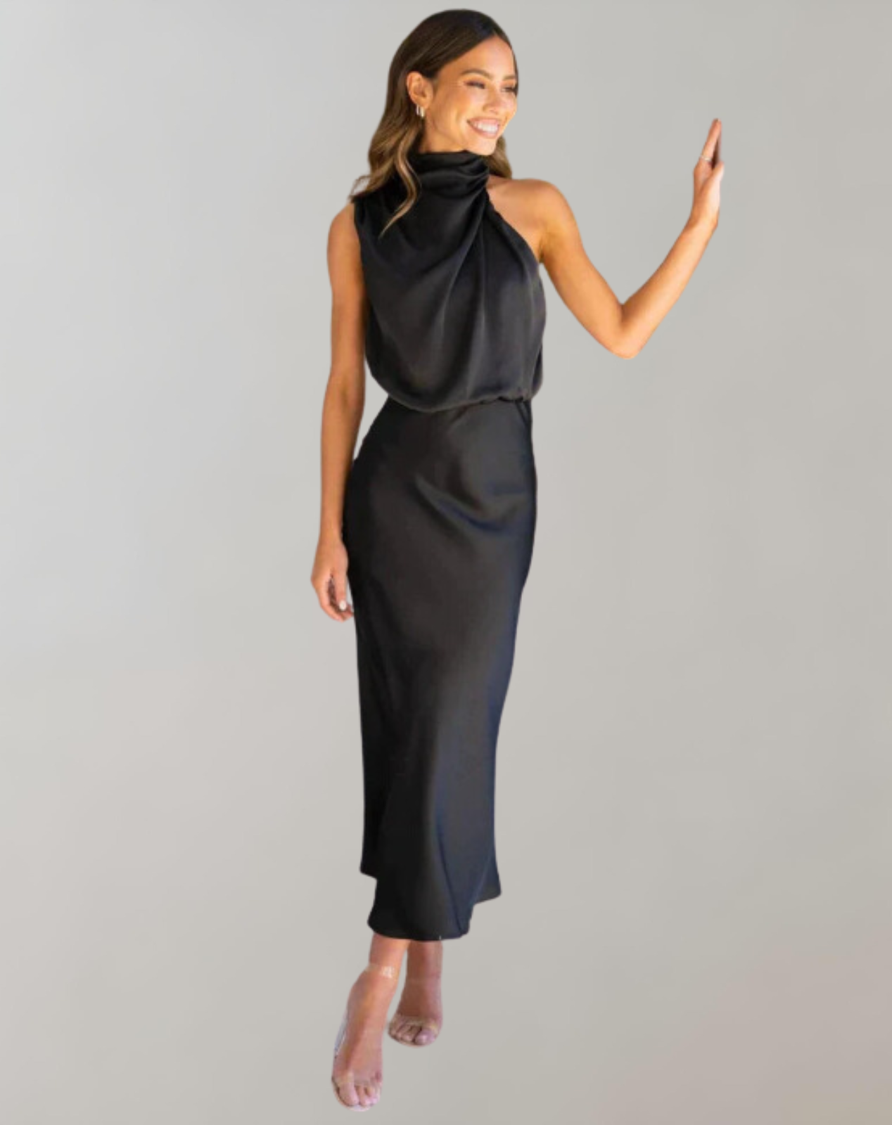 Lanna - Shiny Maxi Dress | Elegant Evening Dress | Chic