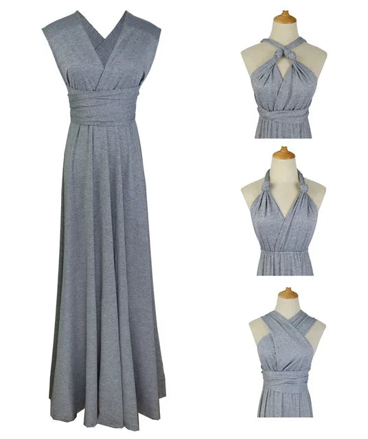 Emily - Women's Floor-Length Skirt & Bridesmaid Dress with Various Wearing Options