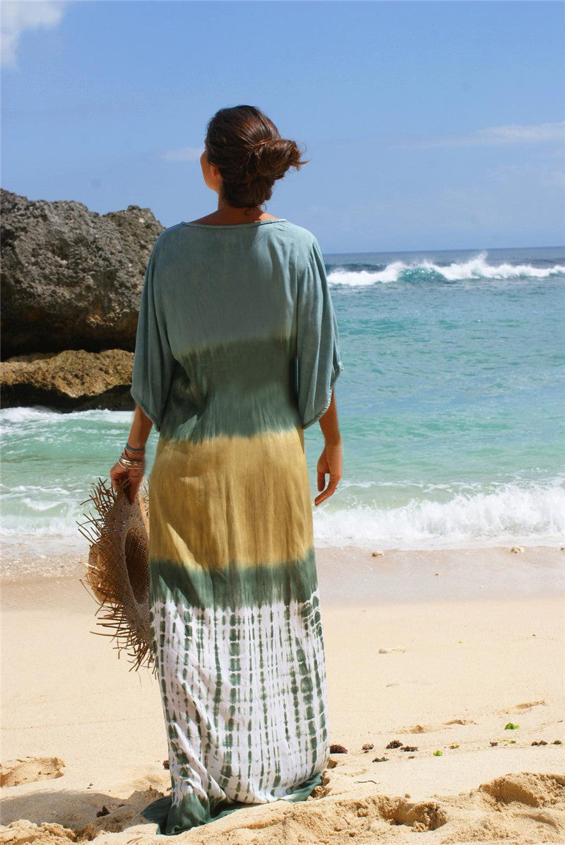 Isla - Printed Beach Vacation Bikini Cover-Up Robe