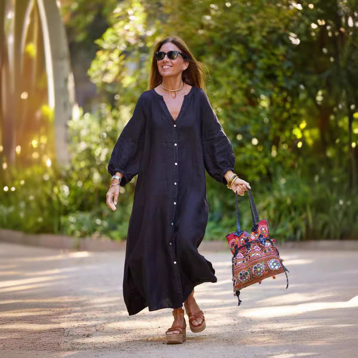 MIRANDA - COMFORTABLE COTTON DRESS