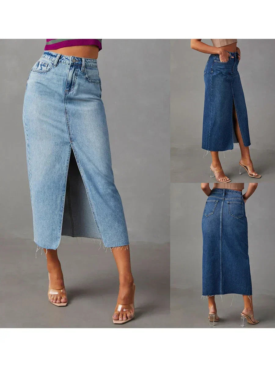 ROMHILD Denim Skirt with Slit