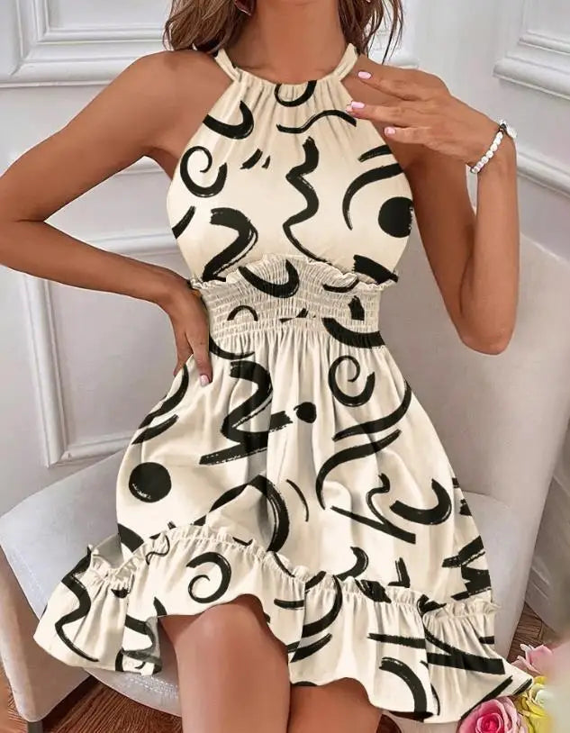 Stella - Sexy Sleeveless Neck Dress in Casual Style