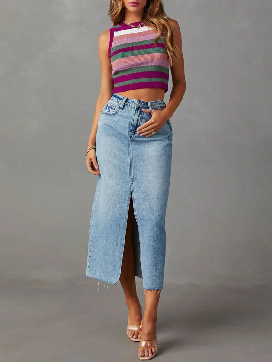 ROMHILD Denim Skirt with Slit