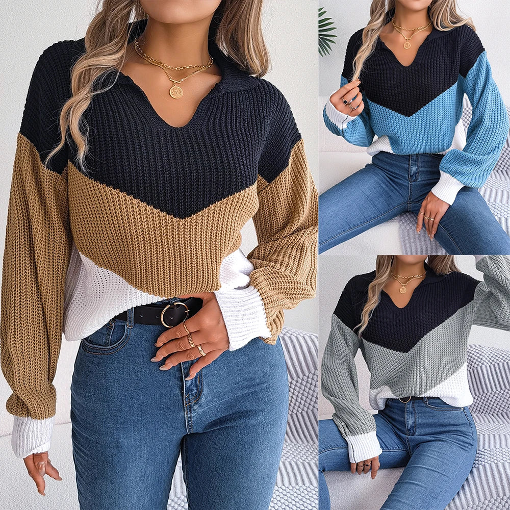 Emilia™ – Comfortable Patchwork Knit Sweater for Women