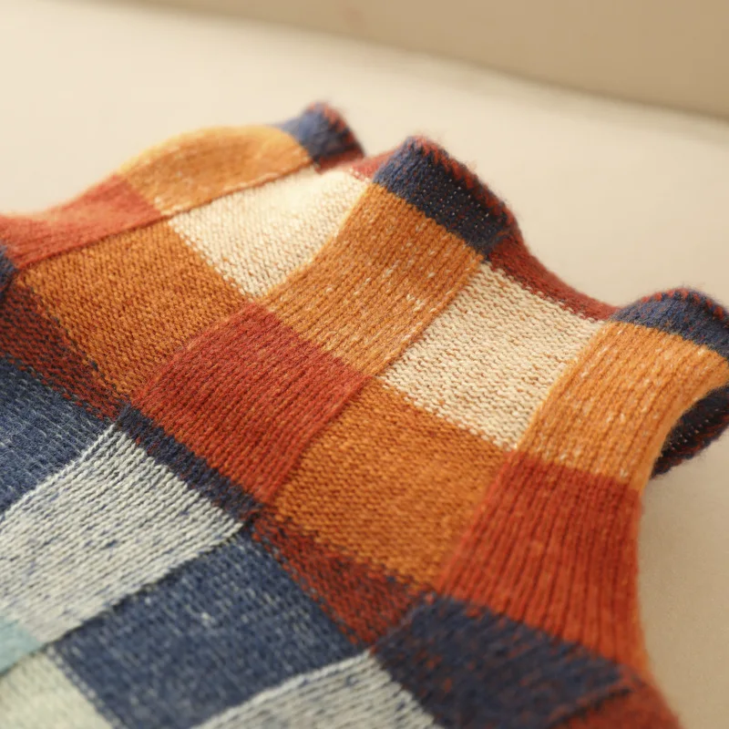 Adalynn™ - Colorful Turtleneck Sweater with Patchwork Knit Pattern