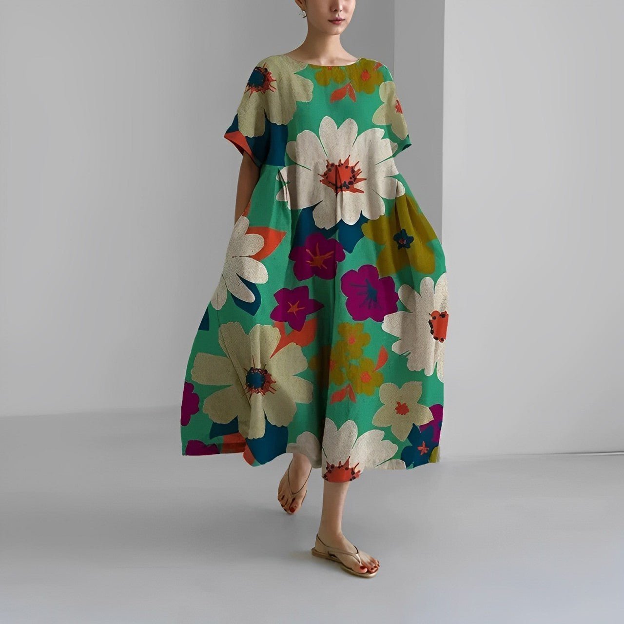 Claire™ – Bohemian Dress with Floral Print