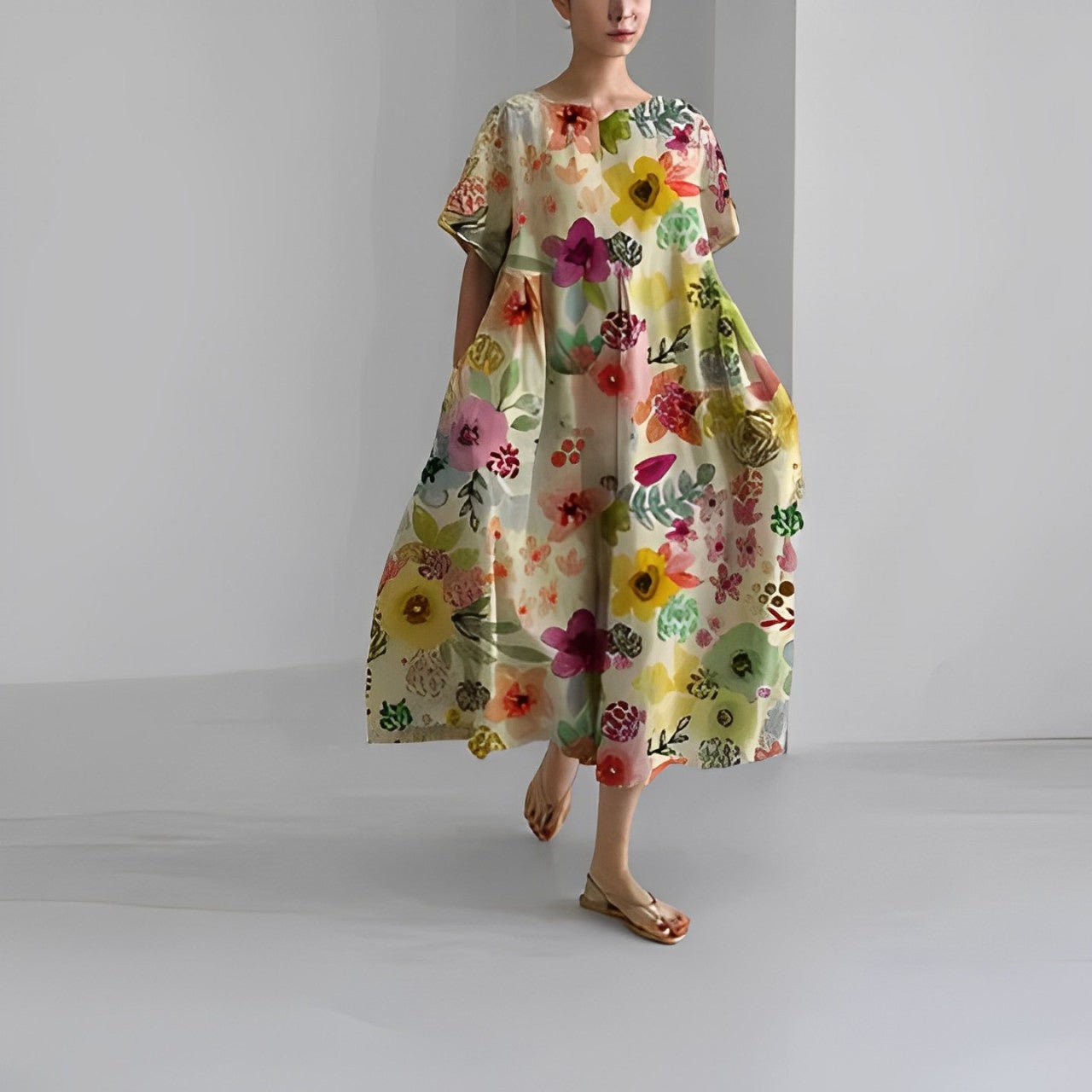 Claire™ – Bohemian Dress with Floral Print