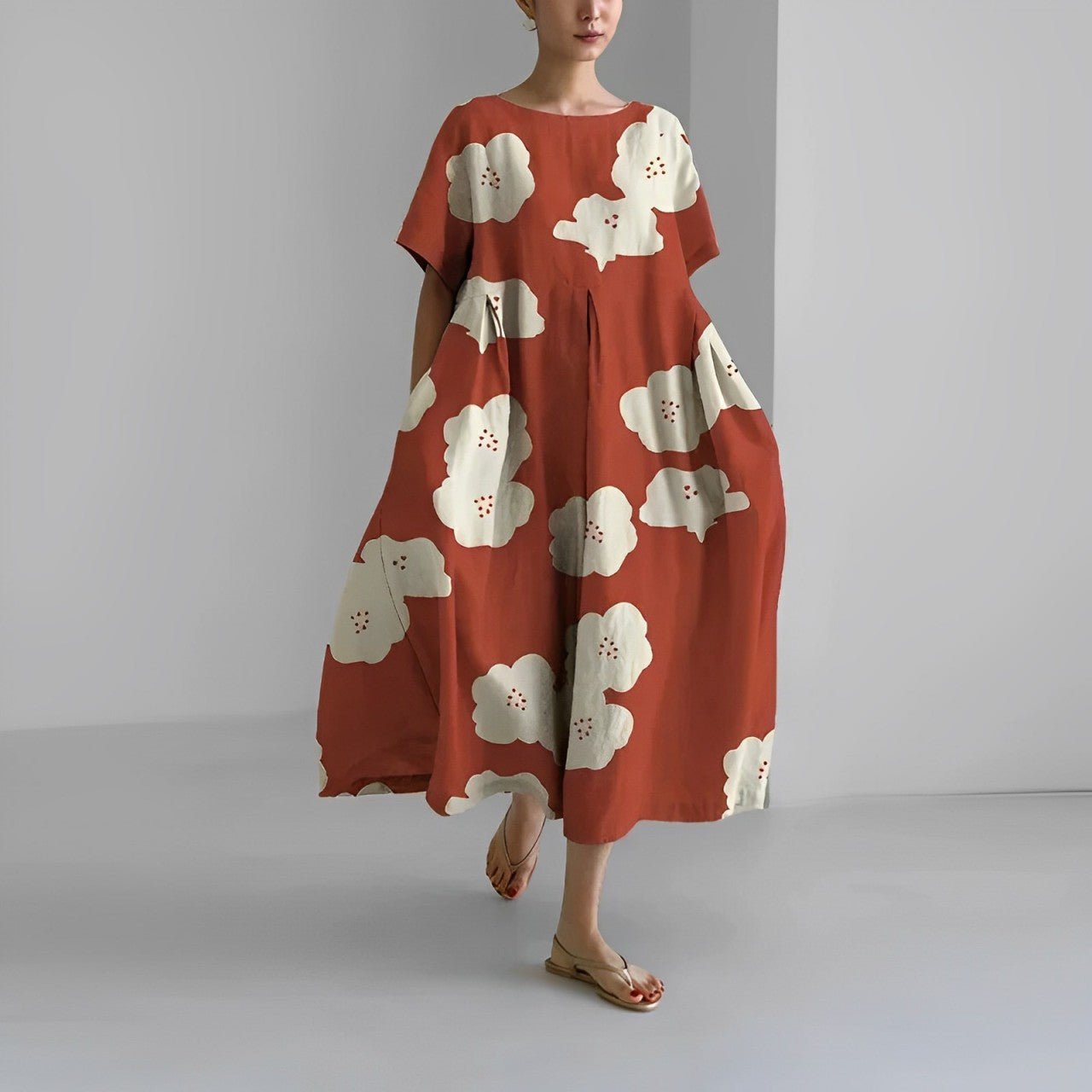 Claire™ – Bohemian Dress with Floral Print