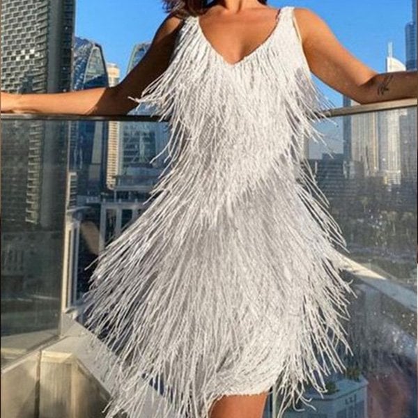 Jutte | Glitter Fringe Dress