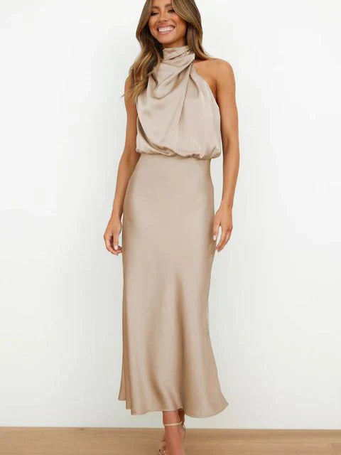 Laura | Stand Collar Sleeveless Dress