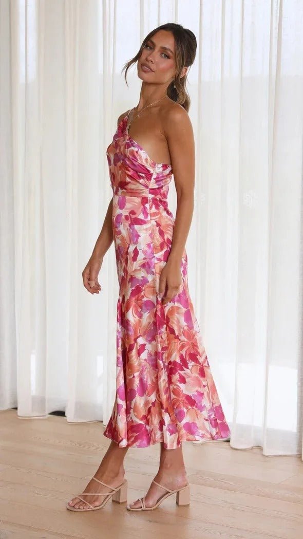 Karoline | One-Shoulder Floral Dress
