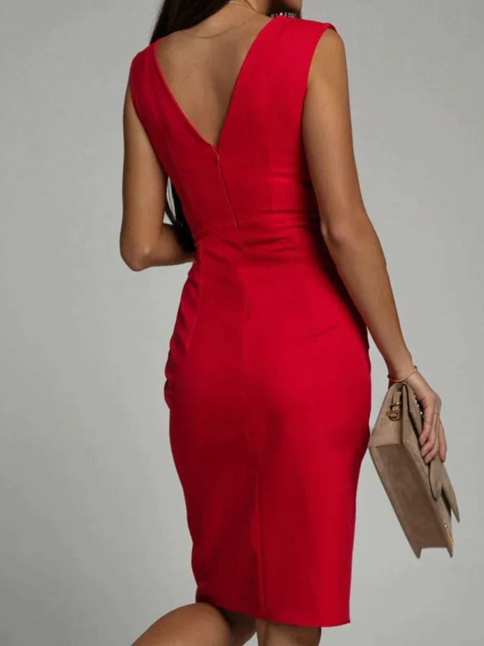 ROMILDA DRESS WITH V-NECK