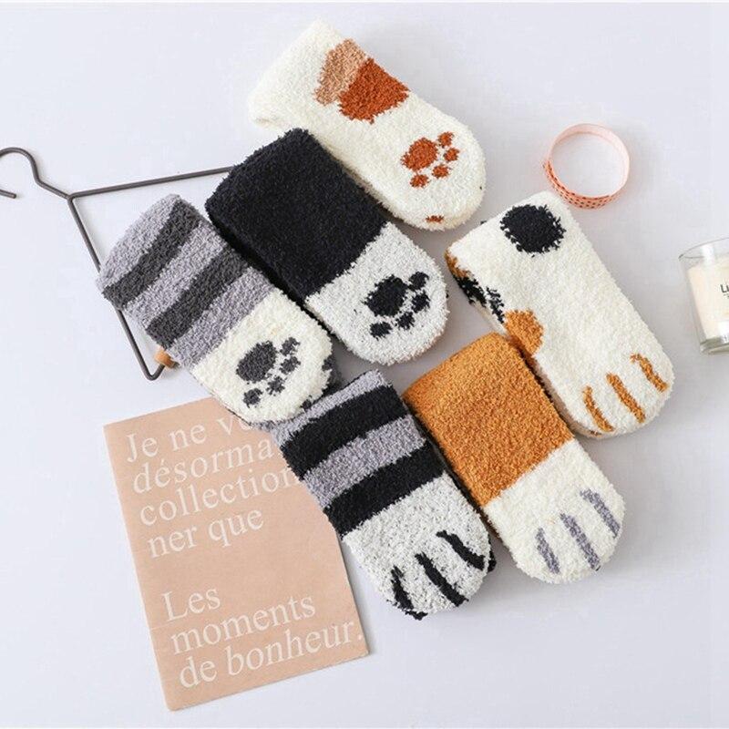 Velvety Paw Socks (One-Size) COTTON