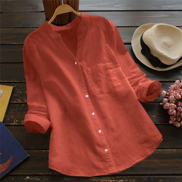 Greta | Stylish Long Sleeve Linen Blouse