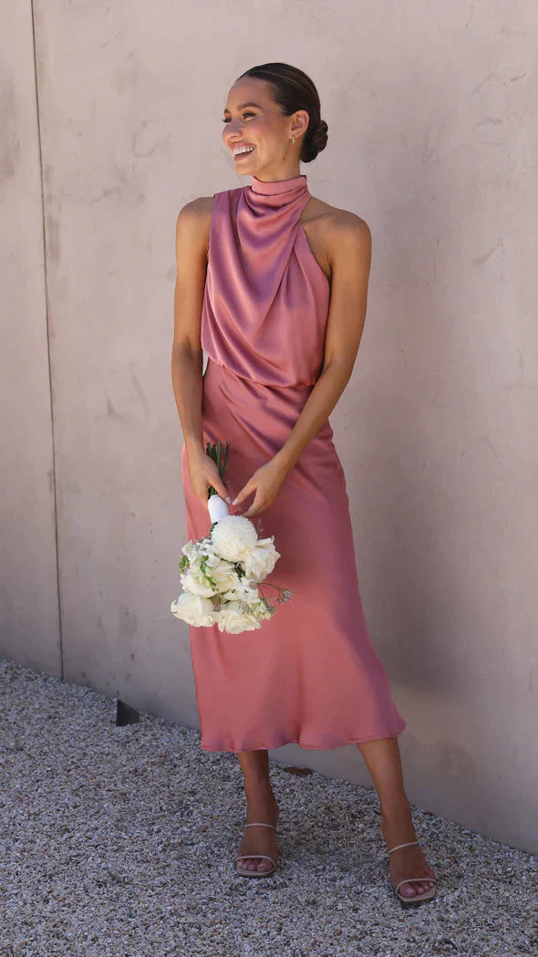 Lanna - Shiny Maxi Dress | Elegant Evening Dress | Chic