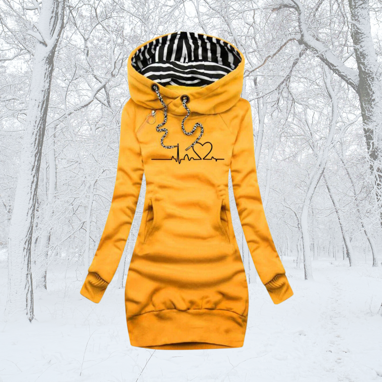 Cécile | Dress-Sweater with Heartbeat Print
