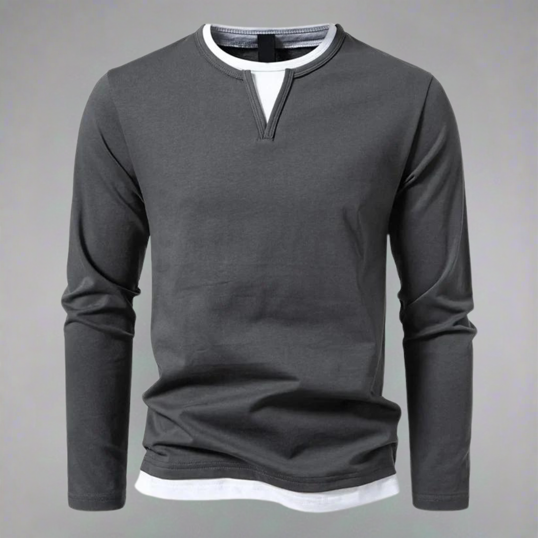 Ryan | Long-Sleeve Pullover with V-Neck, Modern Style