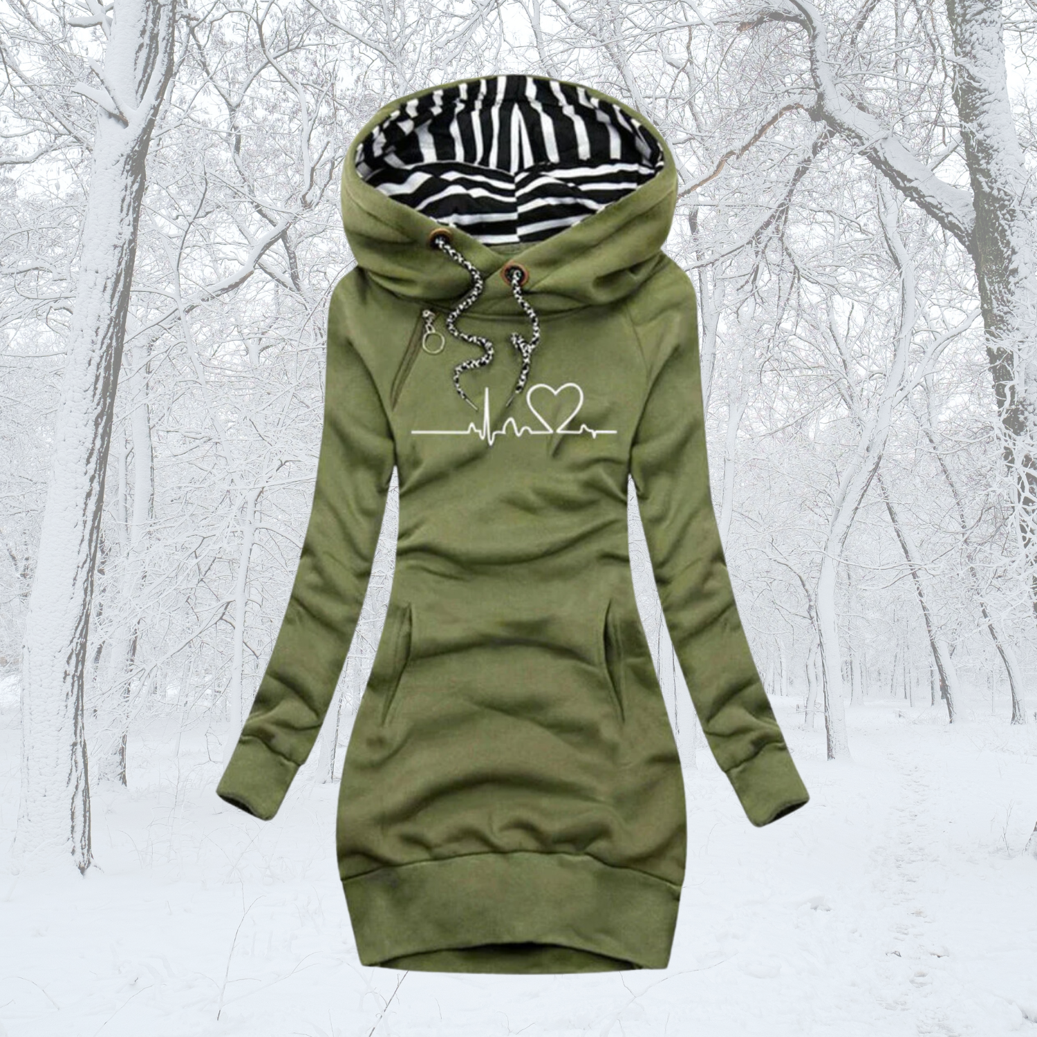 Cécile | Dress-Sweater with Heartbeat Print