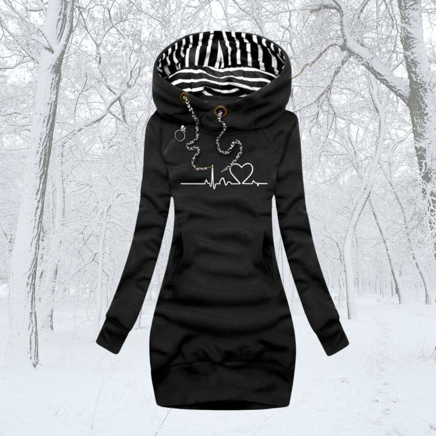 Cécile | Dress-Sweater with Heartbeat Print