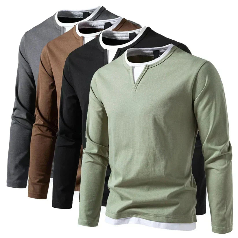 Ryan | Long-Sleeve Pullover with V-Neck, Modern Style