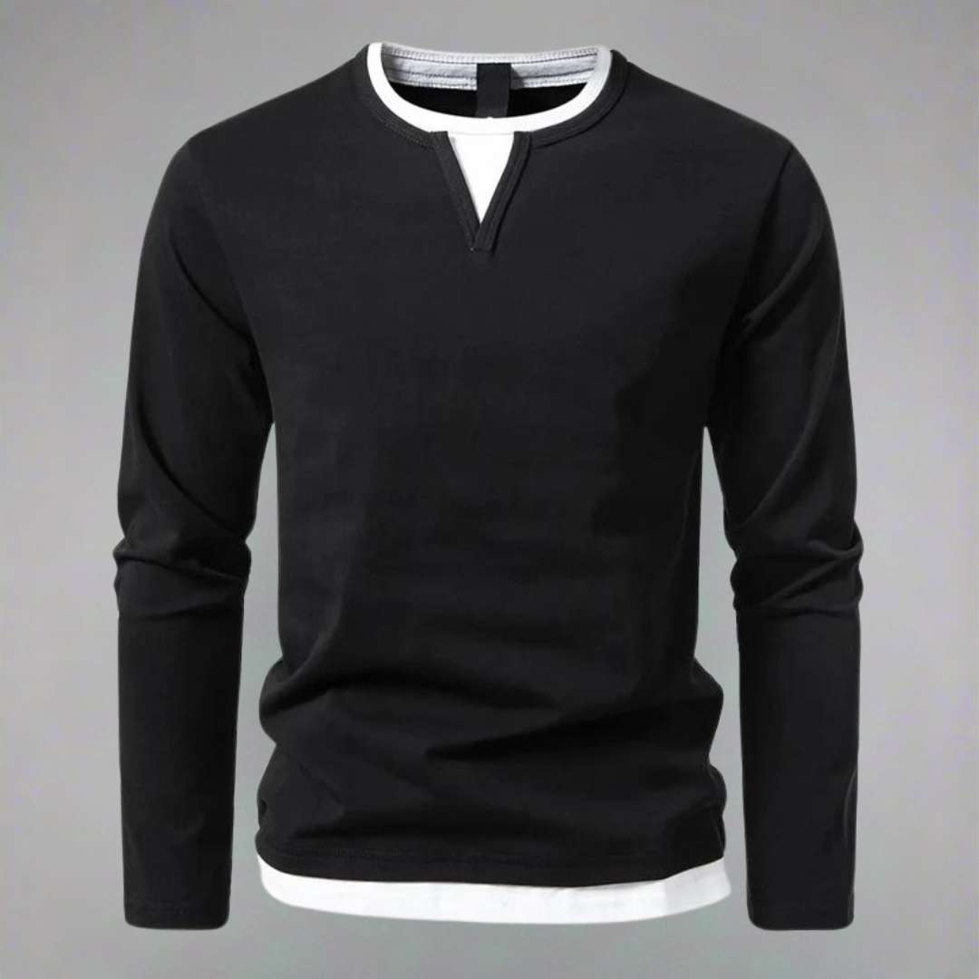 Ryan | Long-Sleeve Pullover with V-Neck, Modern Style