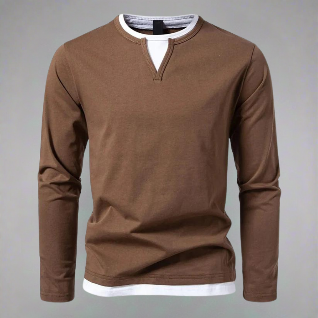 Ryan | Long-Sleeve Pullover with V-Neck, Modern Style