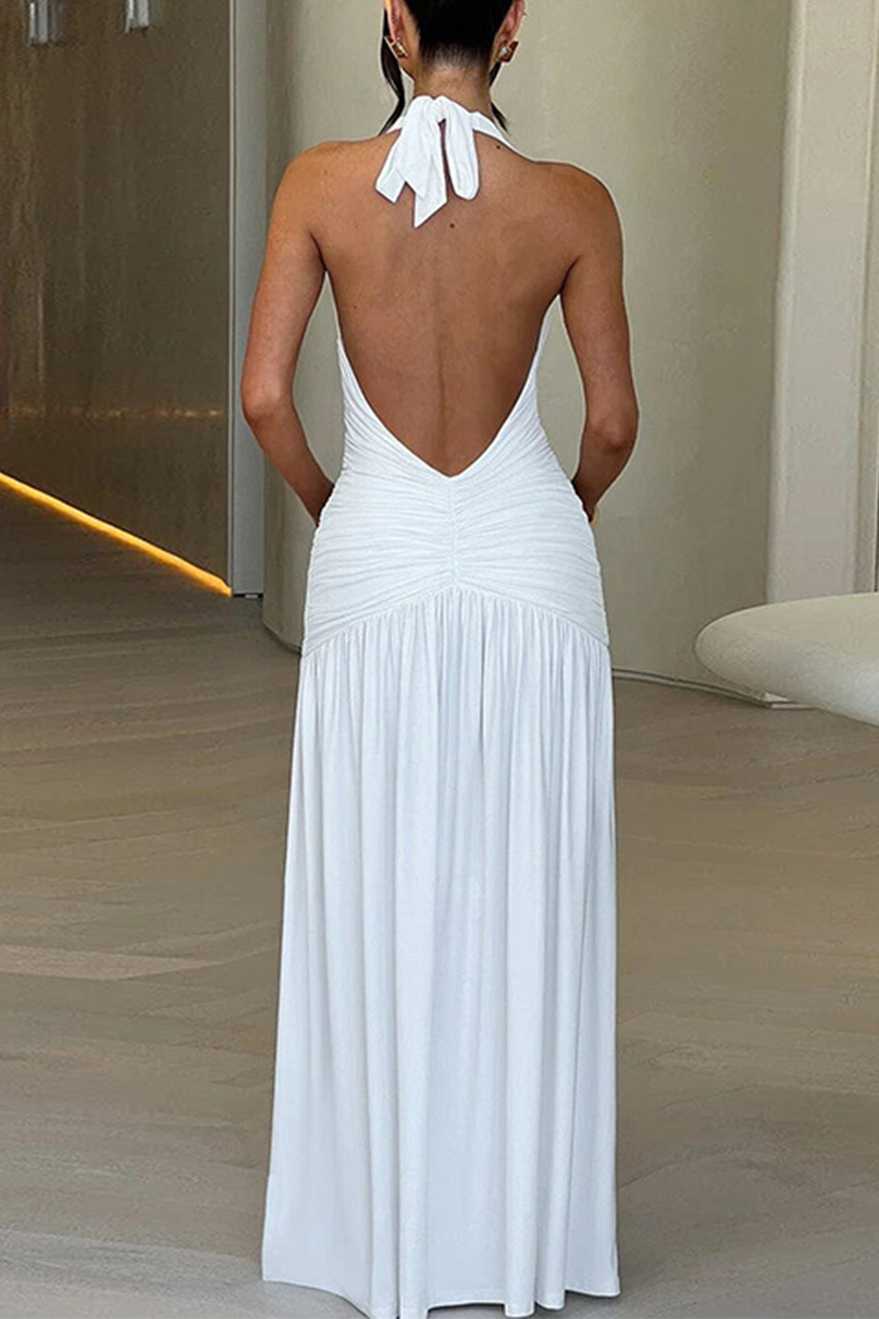 Isla - Sexy Solid Color Sleeveless Neck Dresses with Slit (3 Colors)