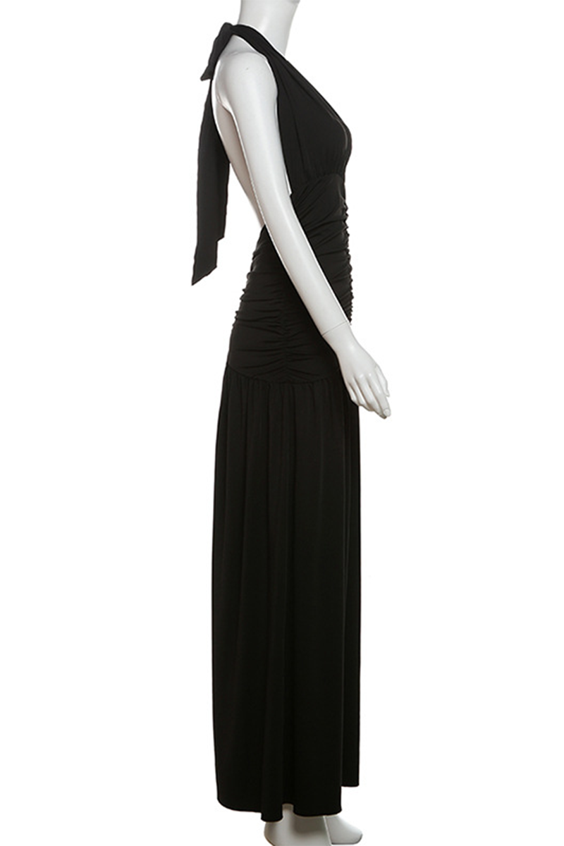 Isla - Sexy Solid Color Sleeveless Neck Dresses with Slit (3 Colors)