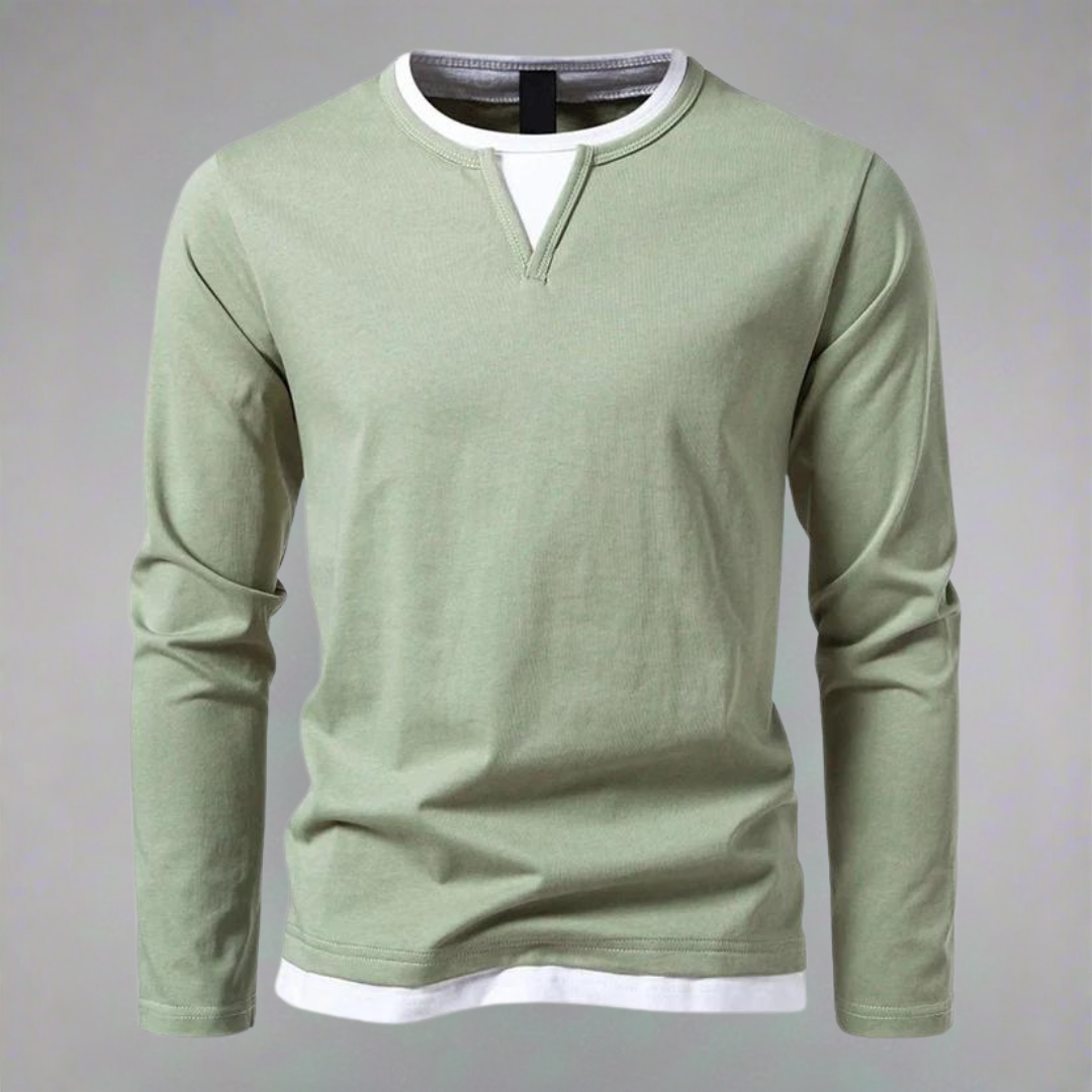 Ryan | Long-Sleeve Pullover with V-Neck, Modern Style