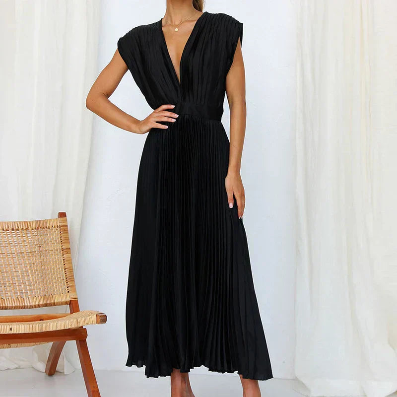 Adela™ | Elegant Pleated Maxi Dress