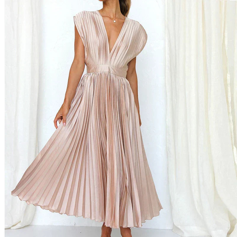 Adela™ | Elegant Pleated Maxi Dress