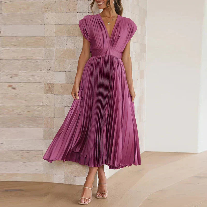 Adela™ | Elegant Pleated Maxi Dress