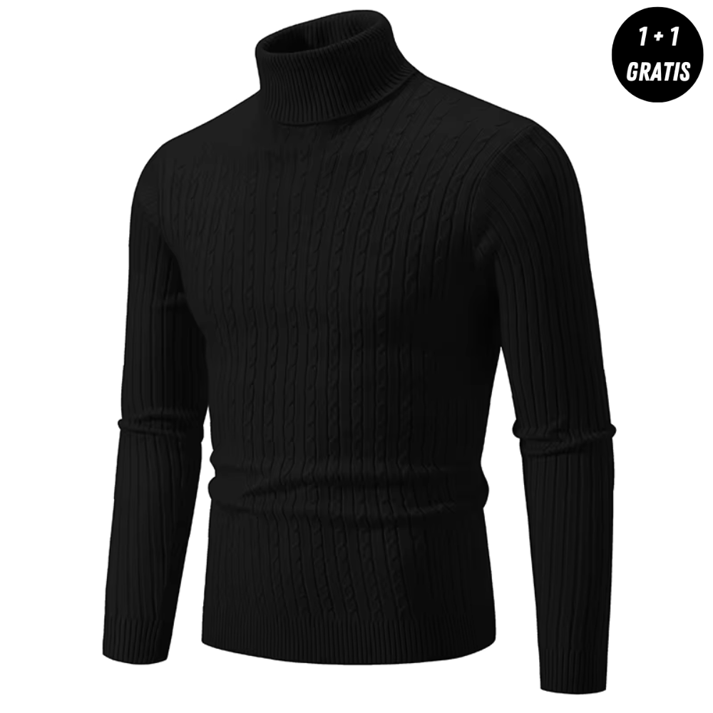 Warmer Knitted Sweater with Turtleneck - ENZO