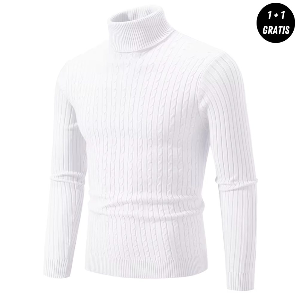 Warmer Knitted Sweater with Turtleneck - ENZO