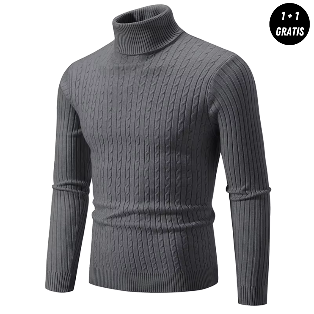 Warmer Knitted Sweater with Turtleneck - ENZO