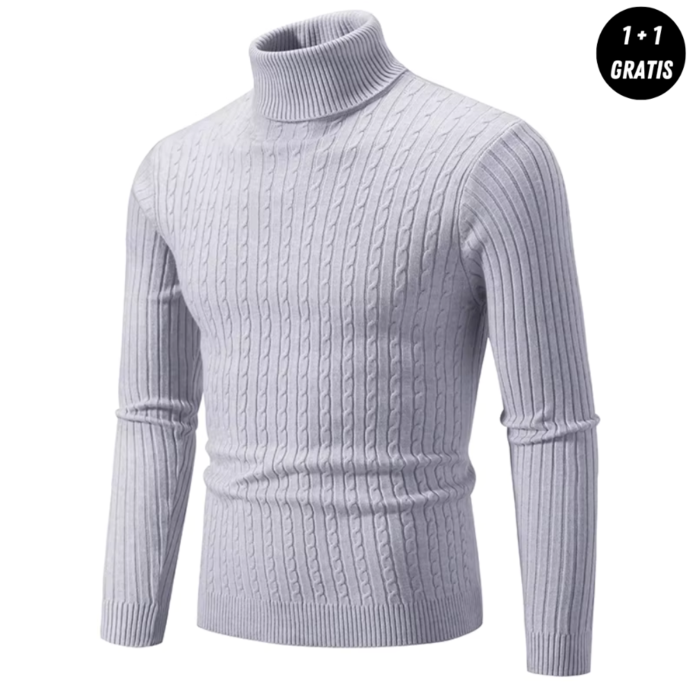 Warmer Knitted Sweater with Turtleneck - ENZO