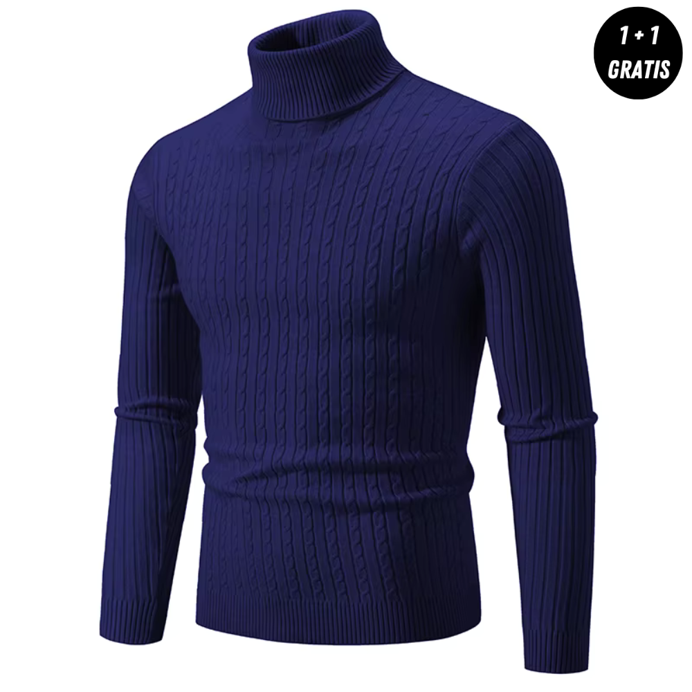 Warmer Knitted Sweater with Turtleneck - ENZO