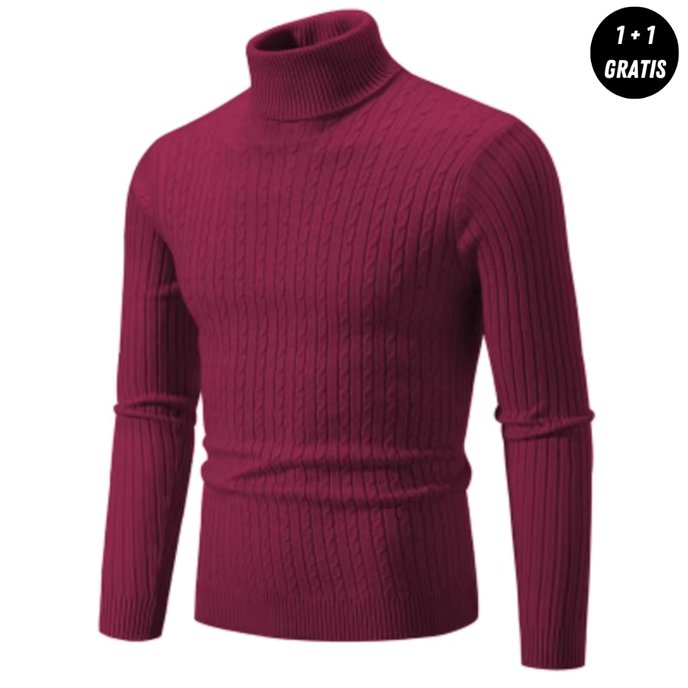 Warmer Knitted Sweater with Turtleneck - ENZO