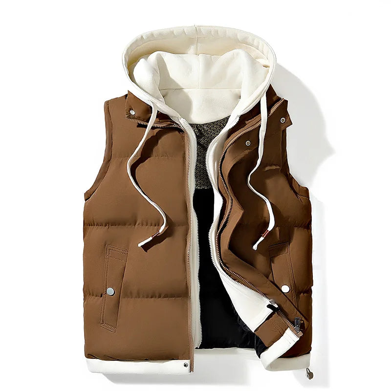 Soft Shell Hooded Puffer Vest