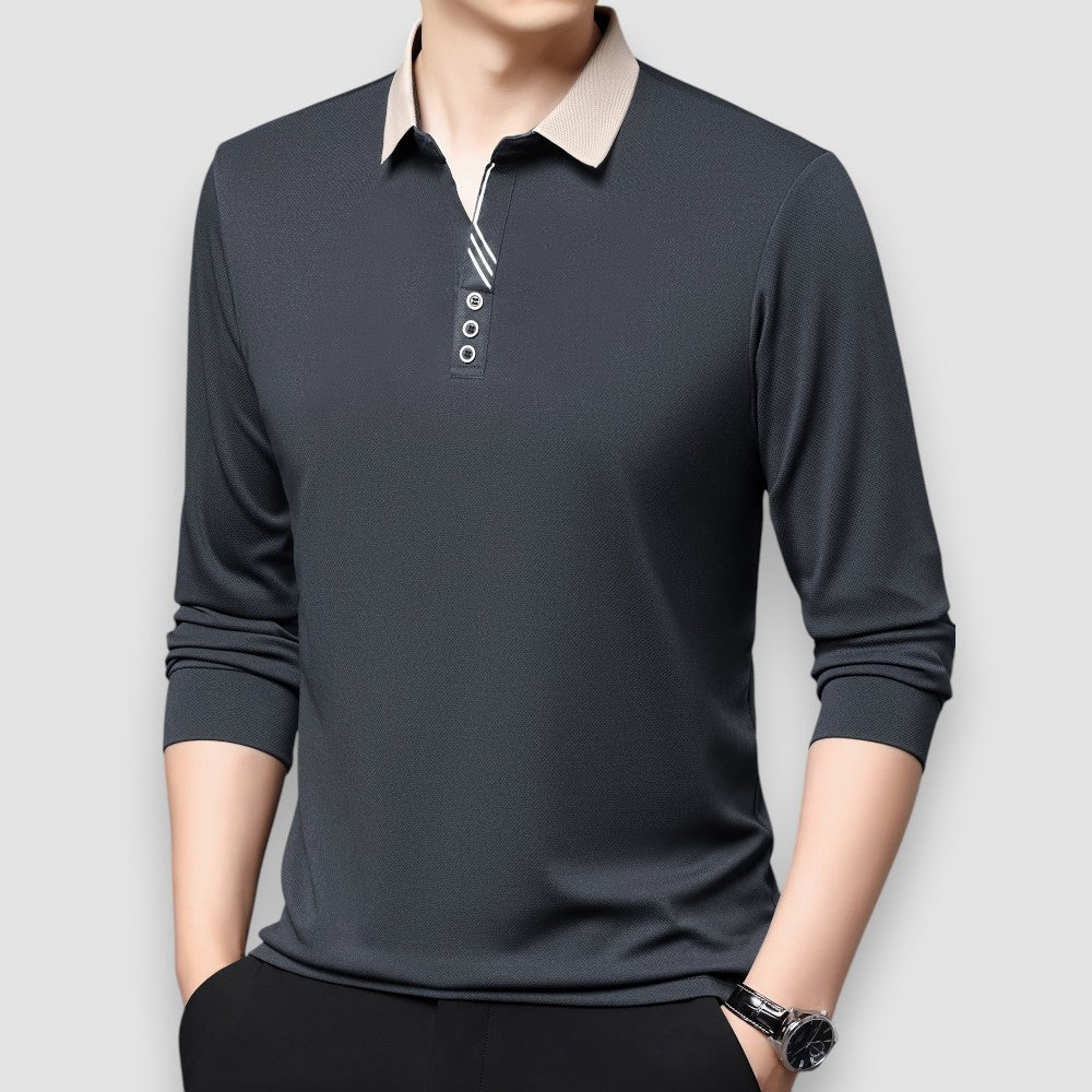 Enzo | Long-Sleeve Business Polo Shirt