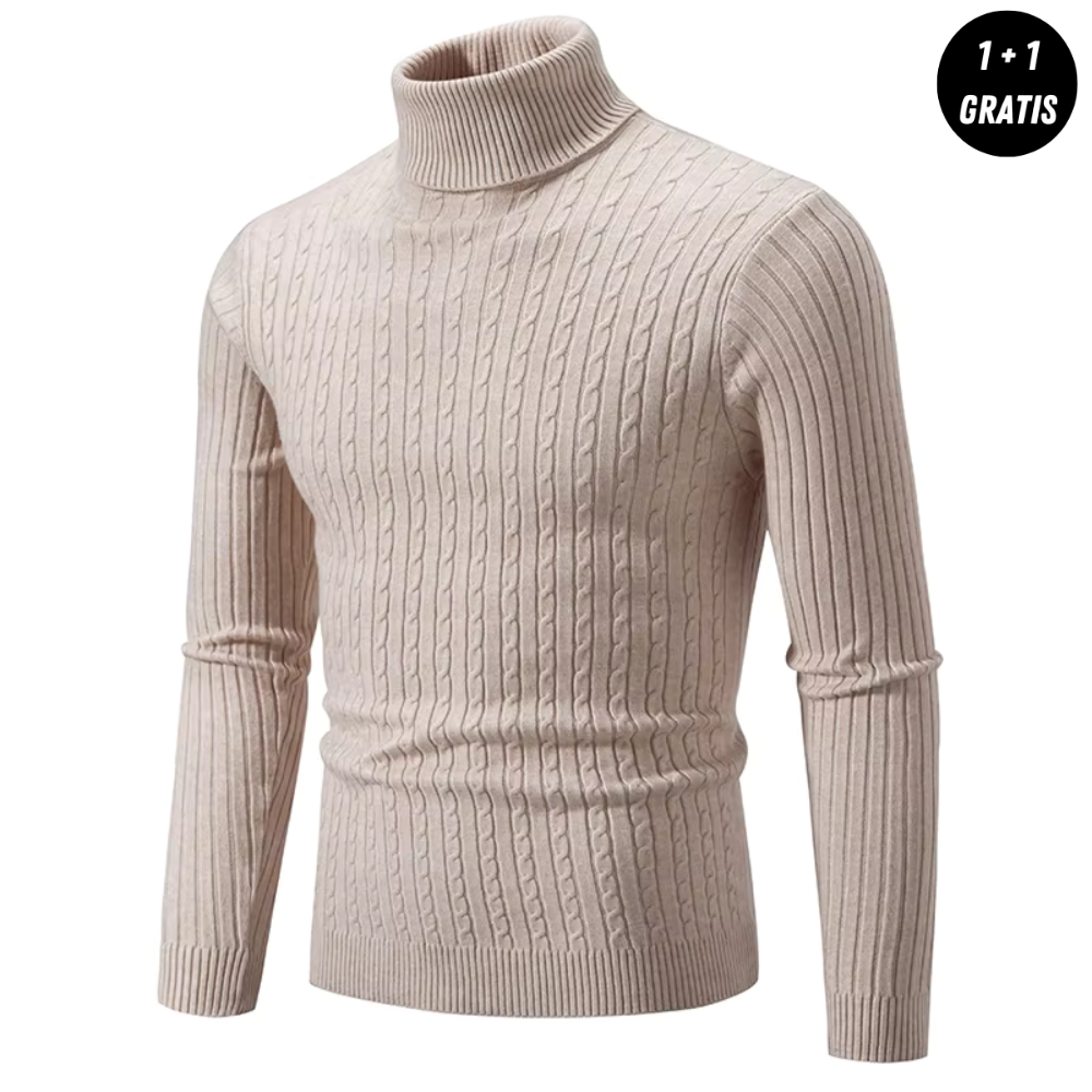 Warmer Knitted Sweater with Turtleneck - ENZO