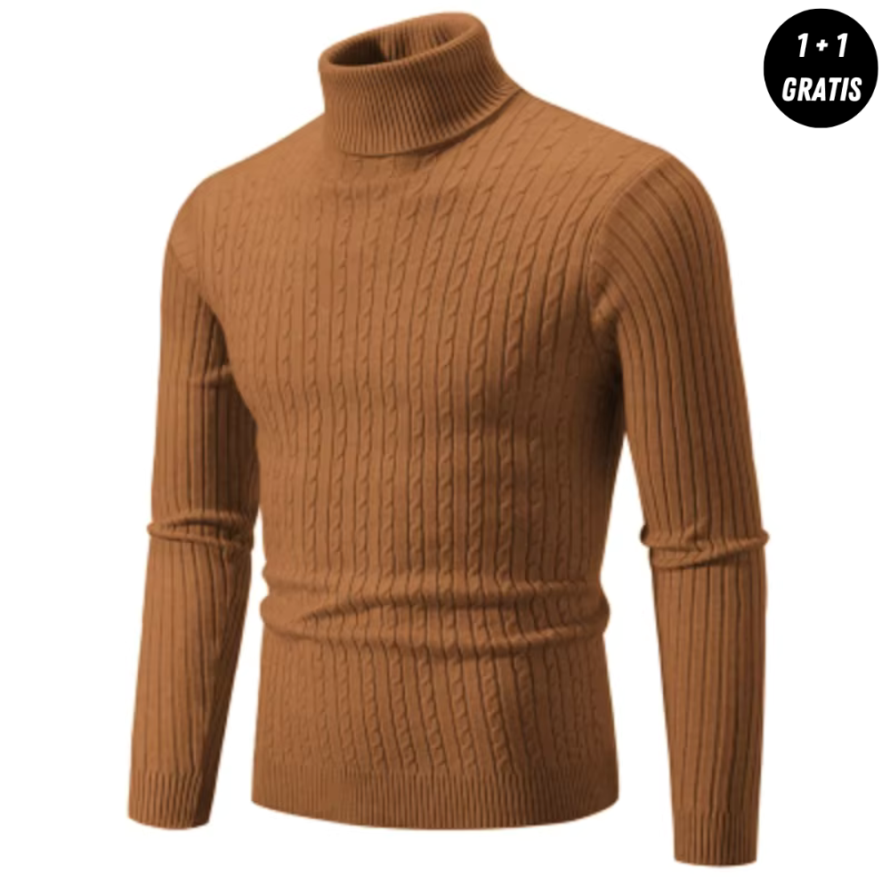 Warmer Knitted Sweater with Turtleneck - ENZO