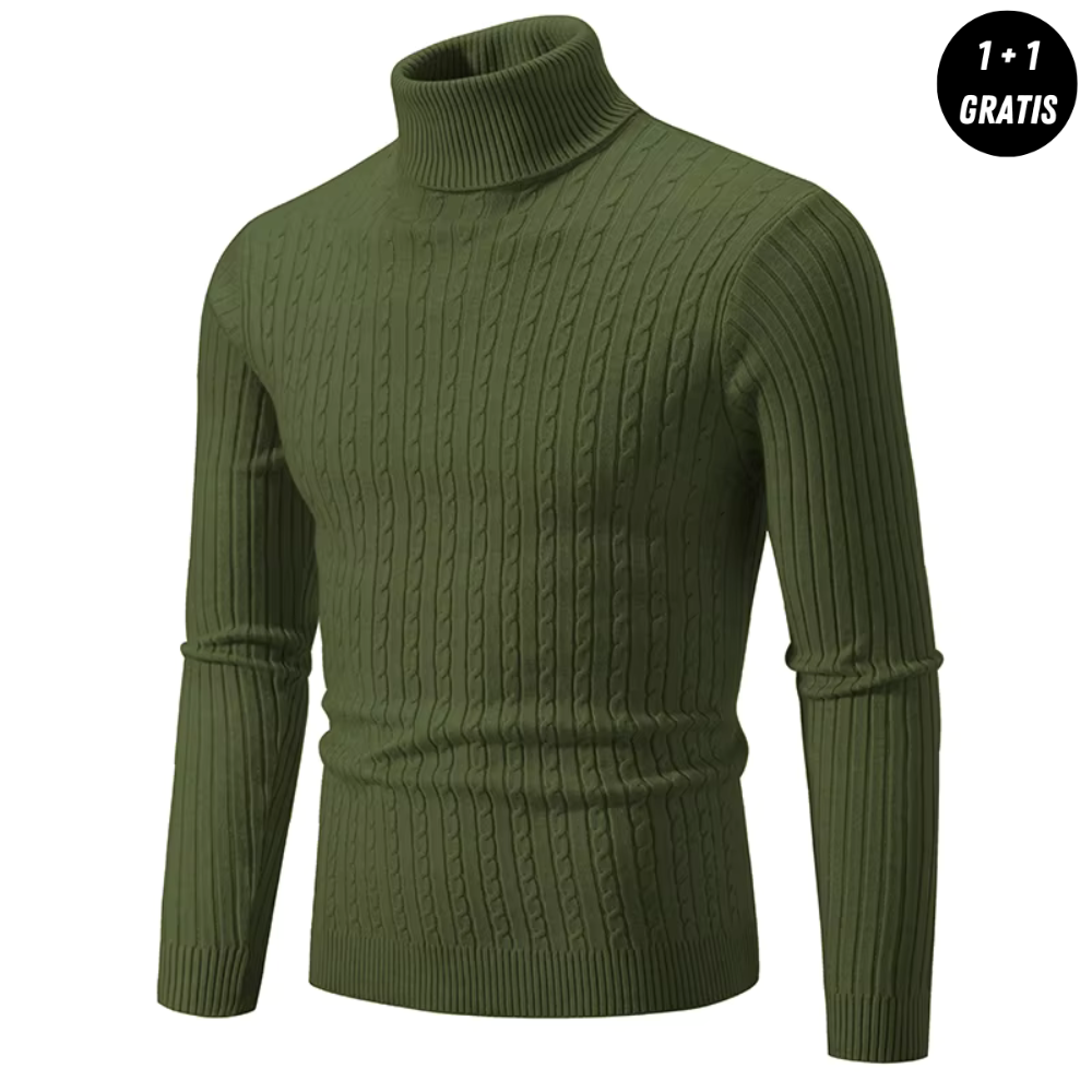 Warmer Knitted Sweater with Turtleneck - ENZO