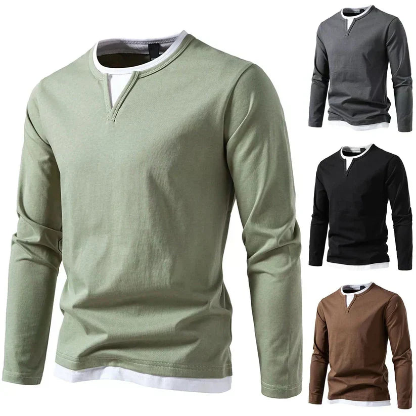 Ryan | Long-Sleeve Pullover with V-Neck, Modern Style