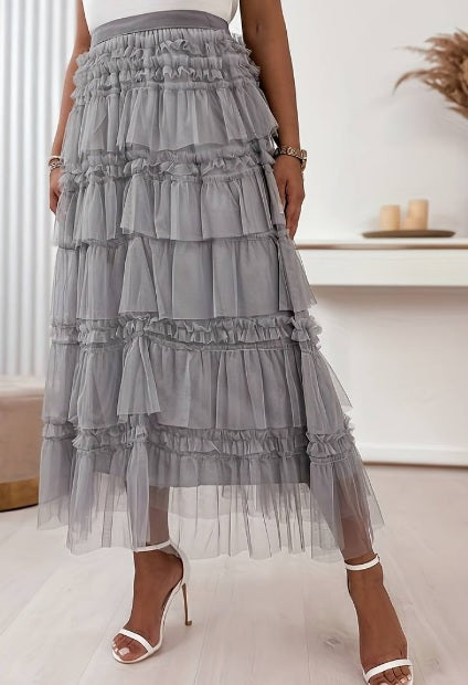 Desiree - Midi Skirt with Layers of Tulle