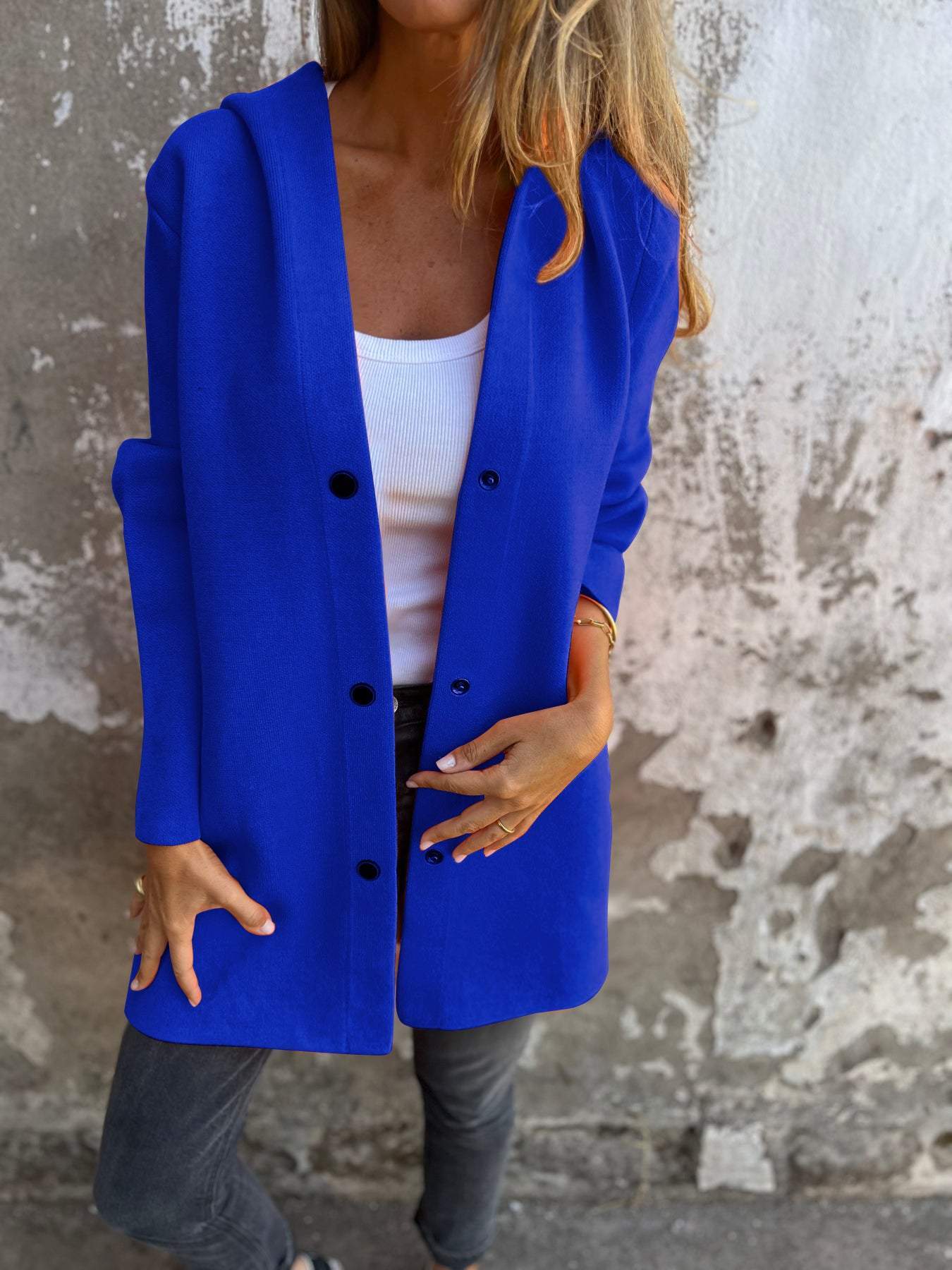 Lisabeth | Casual Single-Breasted Blazer with Hood
