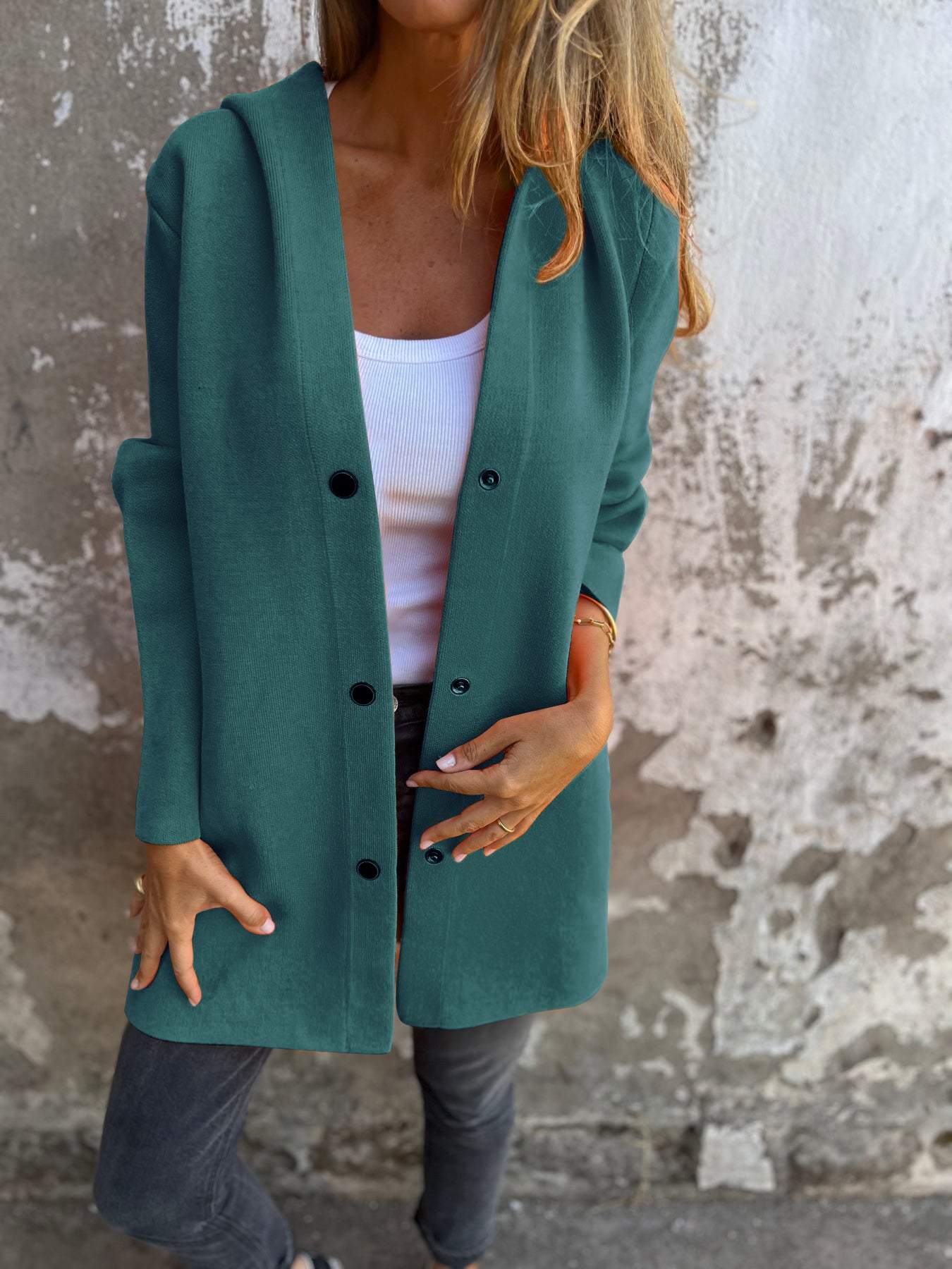 Lisabeth | Casual Single-Breasted Blazer with Hood