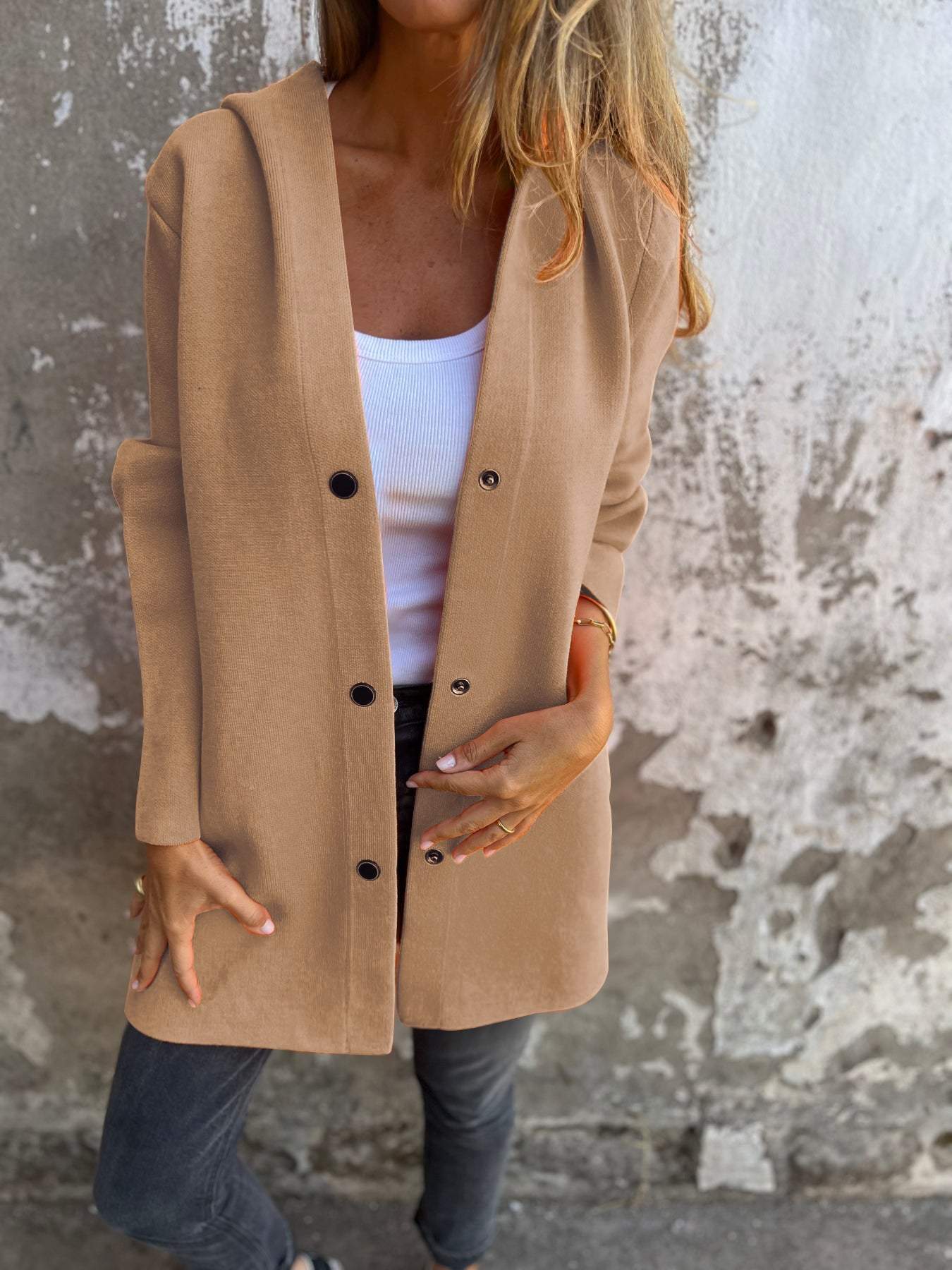 Lisabeth | Casual Single-Breasted Blazer with Hood